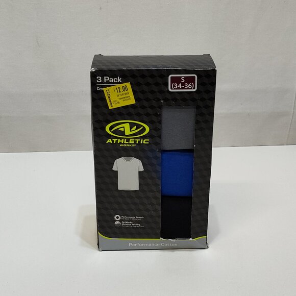 Athletic Works Ultra Lite Mesh Crew Tee 3-Pack Moisture Wicking Men's S (34-36) - Picture 1 of 6